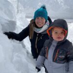 Melissa Claire Egan Instagram - Mammoth! Thanks for the fun and the memories. Best friends, baby’s first snow, beauty, blizzards, (couple meltdowns), onesie parties, dance parties, and ❄️❄️❄️❄️❄️💙