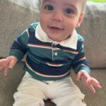 Melissa Claire Egan Instagram - Baby Jake!! How are you 9 months old today?! We love you so much!! And will be calling you Baby Jake til you’re 40. Also I’m sorry most of your stuff (minus this chair) says Caden #SecondChild