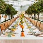 Melissa King Instagram - The magic that happens when friends collaborate. ✨ @out_inthefield 🍽️ @bloomandplume 🍊🧡🌼 @estellecoloredglass 🍷 @simplybeverages 🍊 @chefsilviabarban 👩🏻‍🍳