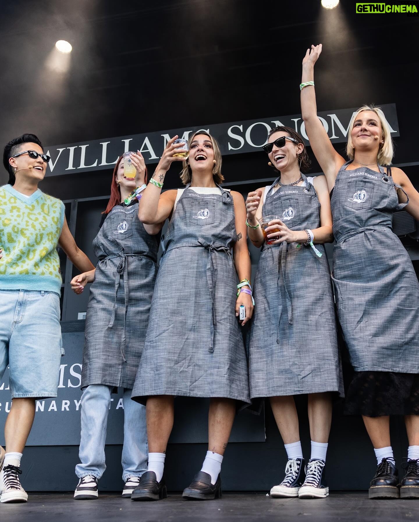 Melissa King Instagram - The girl on fire. π₯π Unhinged with @thebeachesband at @bottlerocknapa. Nothing makes me happier than sharing energy between talented friends to create something special. My culinary set was inspired by the Beaches music and their rockstar down-for-anything energy, as well as my amazing friends @frankiefictitious and @starya_ who who brought the fire and flare to bring this to life. This is just a peek at the culinary chaos that happened in 30 mins, more to share. Thank you to @bottlerocknapa @williamssonoma for trusting me and @kimkaechele and team for the support!