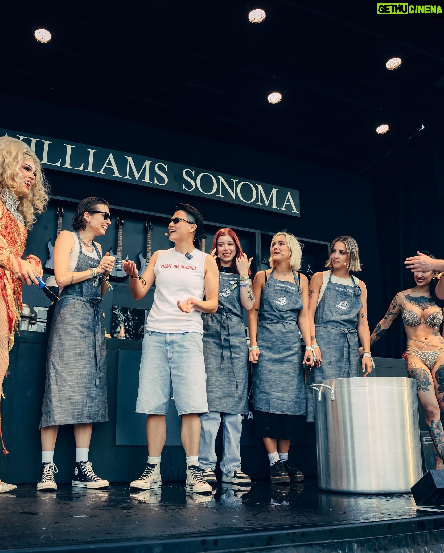 Melissa King Instagram - The girl on fire. π₯π Unhinged with @thebeachesband at @bottlerocknapa. Nothing makes me happier than sharing energy between talented friends to create something special. My culinary set was inspired by the Beaches music and their rockstar down-for-anything energy, as well as my amazing friends @frankiefictitious and @starya_ who who brought the fire and flare to bring this to life. This is just a peek at the culinary chaos that happened in 30 mins, more to share. Thank you to @bottlerocknapa @williamssonoma for trusting me and @kimkaechele and team for the support!