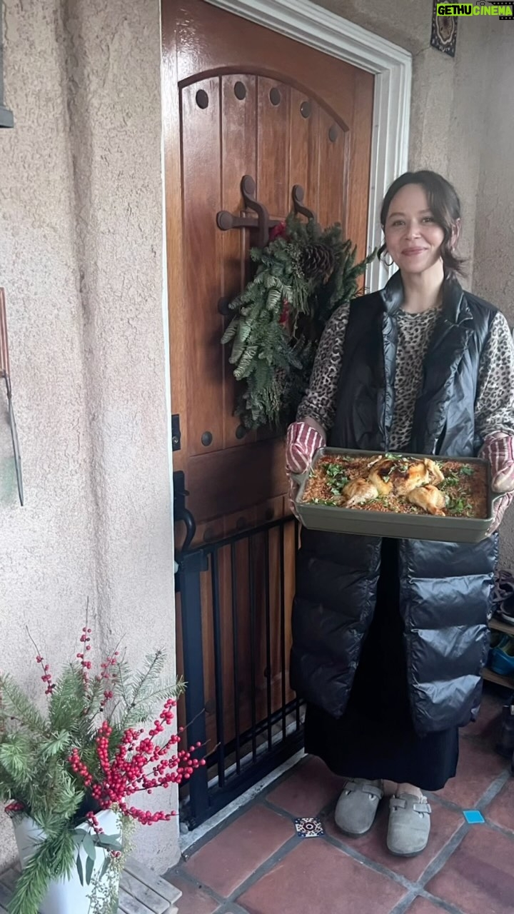 Melissa O'Neil Instagram - Happy Holidays :) However you have found yourself at this time of the year - I hope you are able to tune into that still point in your heart and to feel the light that is never apart from your being. This last little bit has been very full for me. Lots of cooking, Tea drinking, and fire tending! My dear friend (who also happens to be my agent) was in town for the holidays and it was very special to reflect on the years he joined our family for christmas in Toronto and to just be around each other, hanging out, giggling about boys, and being silly. This is a little glimpse of our time at home, drinking tea, mini christmas eve ceremony under the stars and (the animals that were around us!) and a bonus pic of me looking really proud of the chicken I spatchcocked for one of our two neighborly Christmas dinners. (It was a hit!) Wishing you peace in your heart and health in the body. Always. Xo