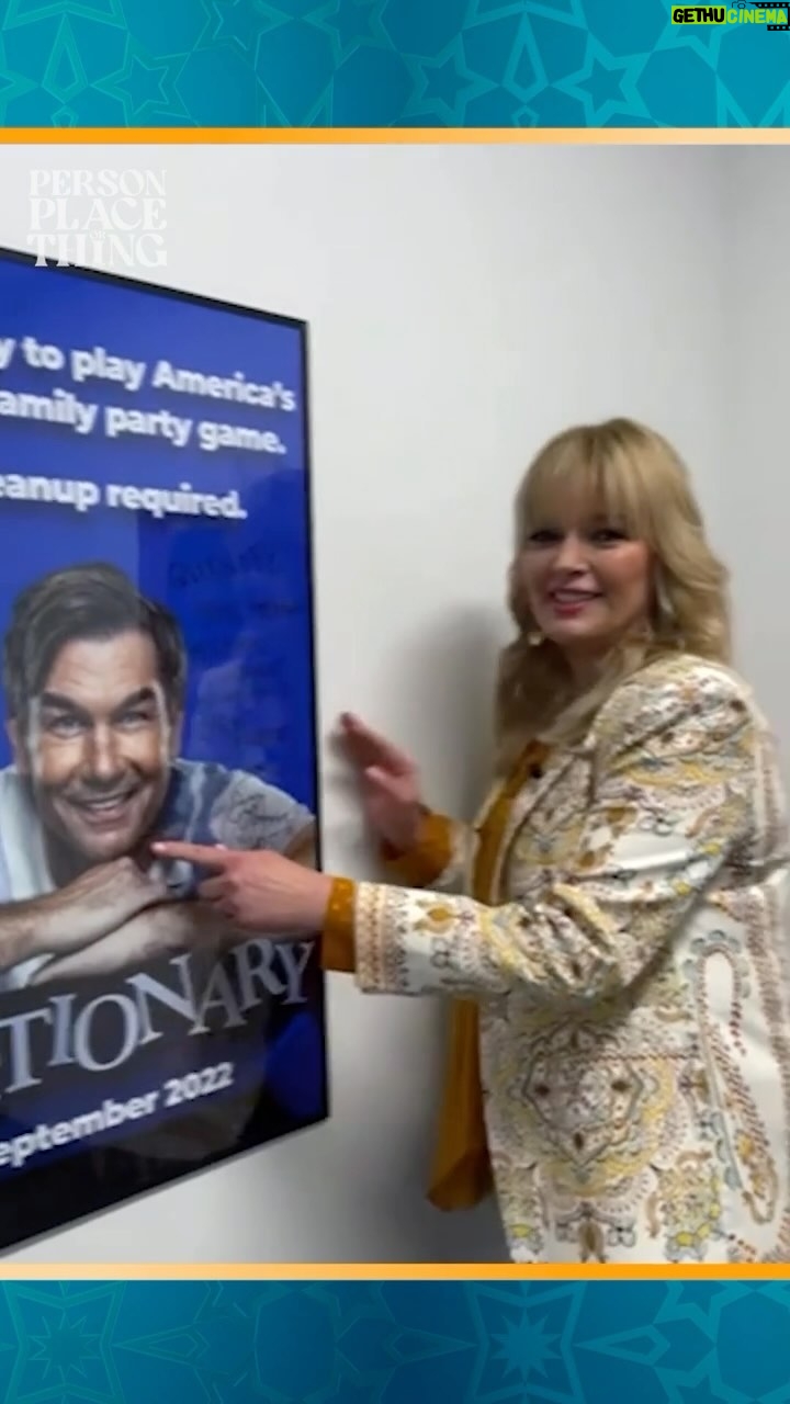 Melissa Peterman Instagram - Your own poster really IS the highest honor. 😎 Join Melissa for a tour of our studio’s WALL OF FAME! 🎬️ #PersonPlaceorThing #MelissaPeterman #GameShow #Trivia #20Questions #commonknowledge #generaltrivia #gamenight