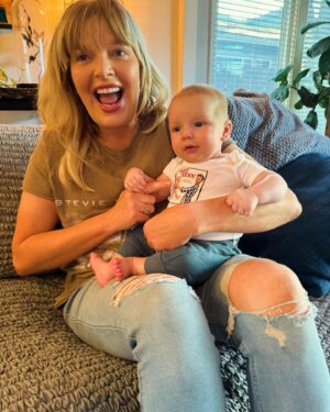 Melissa Peterman Instagram - Today Denali met his Aunt Melissa. I will love him the loudest and forever. He is so beautiful, so loved and won the parent lottery with Derek and Lisa. I remember the first day I met Derek at the table read for Baby Daddy, so sweet, talented and funny. 100 episodes of fun, 12 years of friendship, watching him find the love of his life in Lisa, who is a phenomenal human, getting to officiate their wedding and today meeting their son filled my heart with joy..... I might have cried a tiny bit. Forever Family. I love you @derektheler and @lsummerscales #yesimadethatonesie ❤️