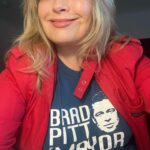Melissa Peterman Instagram - How did I do thrift store shopping yesterday? You tell me...... and my "Brad Pitt For Mayor" T-shirt and Members Only jacket. #thriftstorefinds #happymonday ❤️