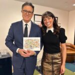 Melissa Villaseñor Instagram – This was a real lovely treat for me. Tune in tonight  @colbertlateshow @stephenathome loved havin my sis there with me ❤️🥹