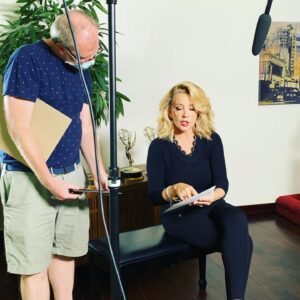 Melody Thomas Scott Instagram - Temporary digs. A pandemic. Social distancing. Reilly wanting in on the action. It is a different look for this year’s @daytimeemmys, but join me Friday at 8pm on @cbstv as I present Outstanding Supporting Actor in a Drama Series and help me root for my @youngandrestlesscbs team! In the meantime, enjoy some behind-the-scenes! #instagraMELable #daytimeemmys @mattykane1 @claudb4177 @youngandrestlesscbs @wingheart5