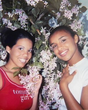 Melody Thornton Instagram - Get into this Y2K brilliance! Yes… I dressed like this to school. Yes… my eyebrows were non existent. I dyed my hair a jet black as I could get it! The patchwork pants 😩 I would pay 💰 loot for those now.