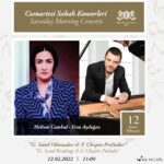 Meltem Cumbul Instagram - G. Sand Okumalar & F.Chopin Prelüdler Editörler: Meltem Cumbul & Burak Fidan Piyanist: Eren Aydoğan Okumalar: Meltem Cumbul @meltemcumbulstudio @ideamuzik @perapalacehotel 12 Şubat C.tesi sabah 11.00 Biletler: www.passo.com.tr @ideamüzik profilinden ulaşabilirsiniz.