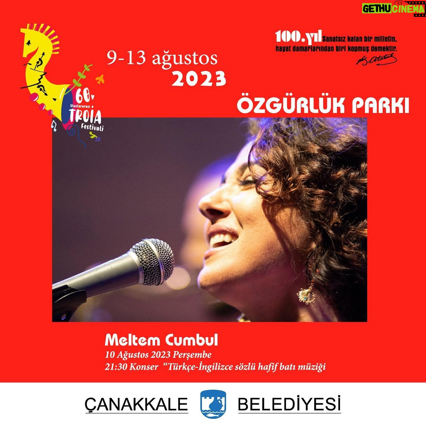 Meltem Cumbul Instagram - Anafartalar Zaferinin 108. Yılı Kutlu Olsun. Yaşa Mustafa Kemal Paşa Yaşa ❤️🇹🇷 10 Ağustos 2023 / Çanakkale Özgürlük Parkı/ 21.30 @purplehandband @evrenkarakul @sinankeskin @emre.yenson @berkersah