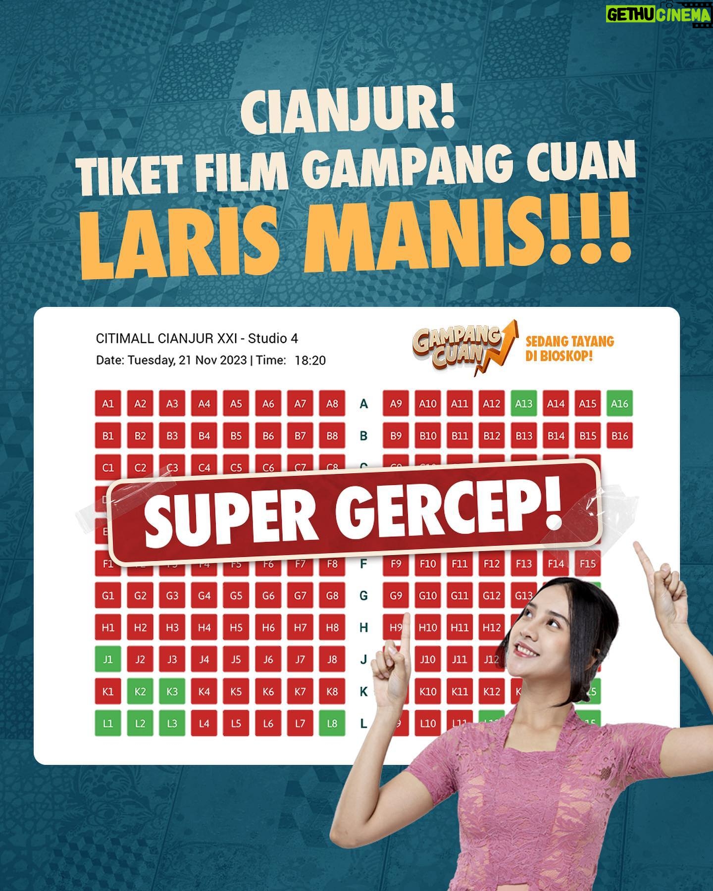 Meriam Bellina Instagram - Alhamdulillah, dagangan Mamah LARIS MANIS!! Terima kasih untuk teman-teman pencari cuan yang masih semangat menuhin bioskop sampai hari ini! Semoga cuannya bisa buat bayar hutang dan nebus tagihan dokter otak buat Aji biar gak ngelindur terus. 🫢 Film Gampang Cuan SUDAH TAYANG di Bioskop! #GampangCuanFilm