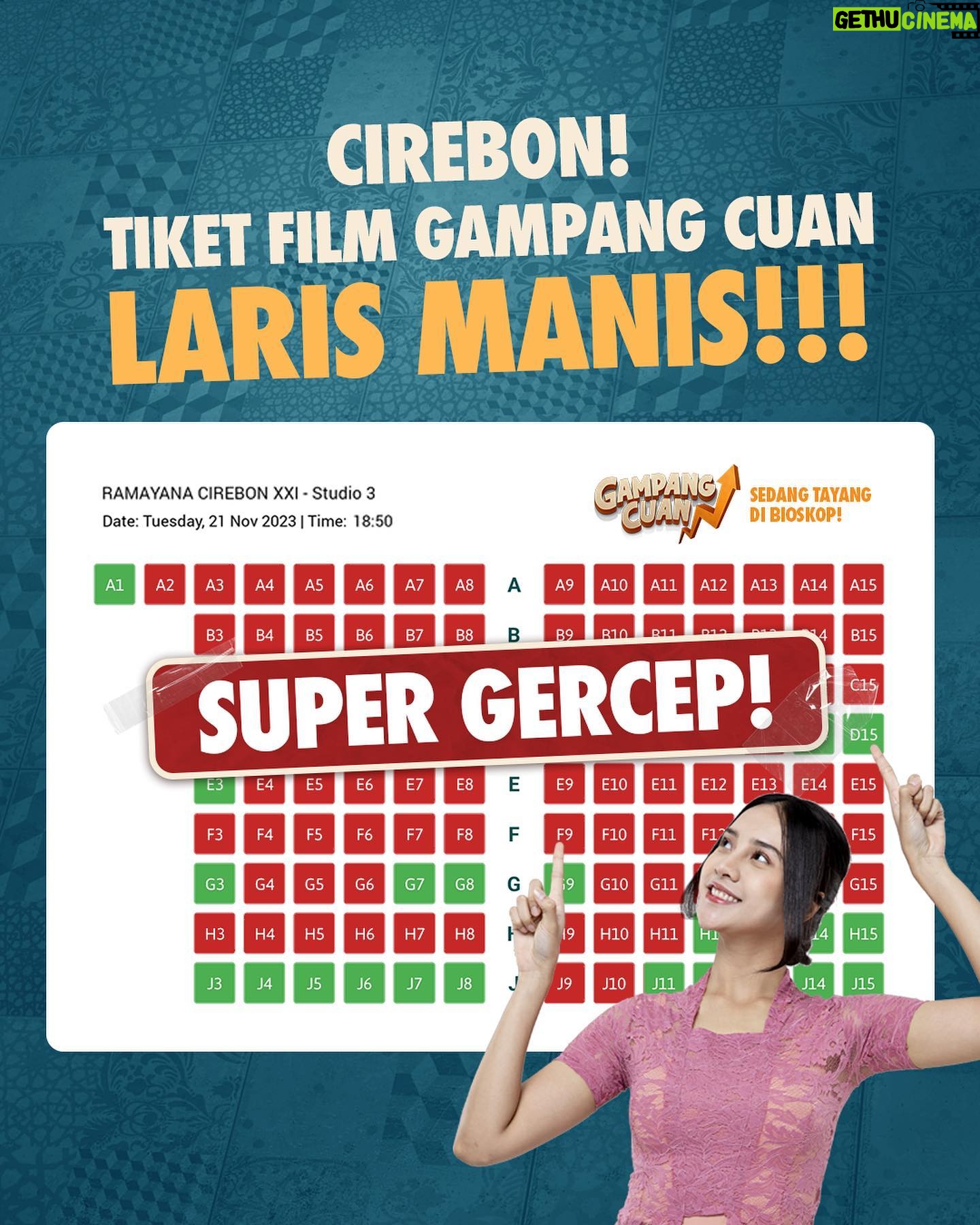 Meriam Bellina Instagram - Alhamdulillah, dagangan Mamah LARIS MANIS!! Terima kasih untuk teman-teman pencari cuan yang masih semangat menuhin bioskop sampai hari ini! Semoga cuannya bisa buat bayar hutang dan nebus tagihan dokter otak buat Aji biar gak ngelindur terus. 🫢 Film Gampang Cuan SUDAH TAYANG di Bioskop! #GampangCuanFilm