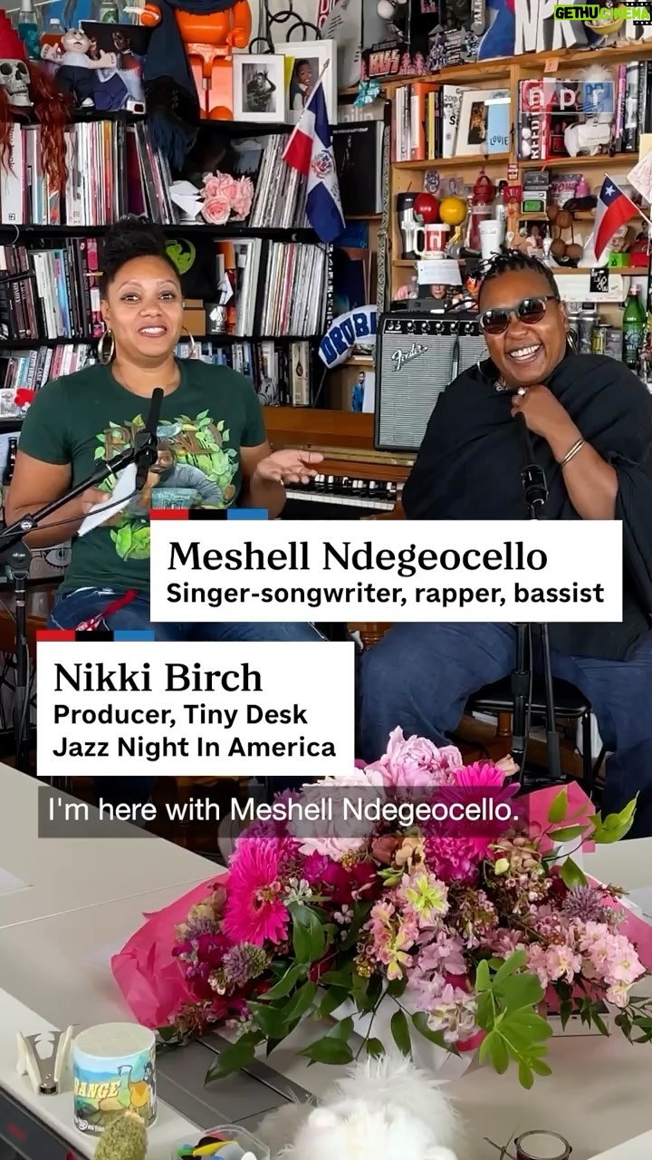 Meshell Ndegeocello - 5.5K Likes - @officialmeshell talks with @shesnikkibirch after her #TinyDeskConcert about finding family in the LGBTQ community and advice for musicians with dreams of leading a band ✨
🔗 Tap the link in our bio to watch Meshell Ndegeocello’s Tiny Desk Concert for Black Music Month 💐
Producers: @alanteserene • Alanté Serene/NPR, @shesnikkibirch • Nikki Birch/NPR
