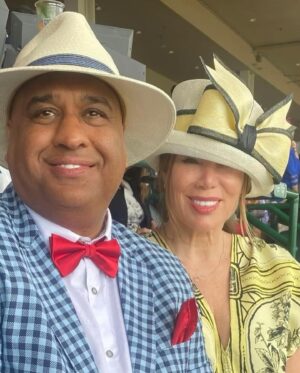 Mia Michaels Instagram - On our first red carpet together at the @kentuckyderby . What a wonderful time we had!!! Thank you @lelarose @jimmychoo @amyjooriginalhats for making me feel so lovely ♥️#govyral #kentuckyderby #churchilldowns #racehorses_of_instagram