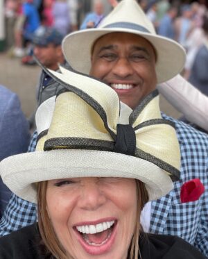 Mia Michaels Instagram - On our first red carpet together at the @kentuckyderby . What a wonderful time we had!!! Thank you @lelarose @jimmychoo @amyjooriginalhats for making me feel so lovely ♥️#govyral #kentuckyderby #churchilldowns #racehorses_of_instagram