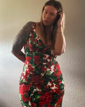 Mia Michaels Instagram - Found my classic Dolce &Gabbana dress that brings out my Italian heritage. Forgot how much I adore it. I’m thinking it needs to happen this weekend!#dolcegabbana  #dressup