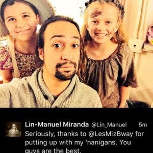 Mia Sinclair Jenness Instagram - Yay Hamlet! #ham4ham #lesmizmeetshamilton @hamiltonmusical @lesmizbway #HamiltonBroadway #miasinclairjenness 