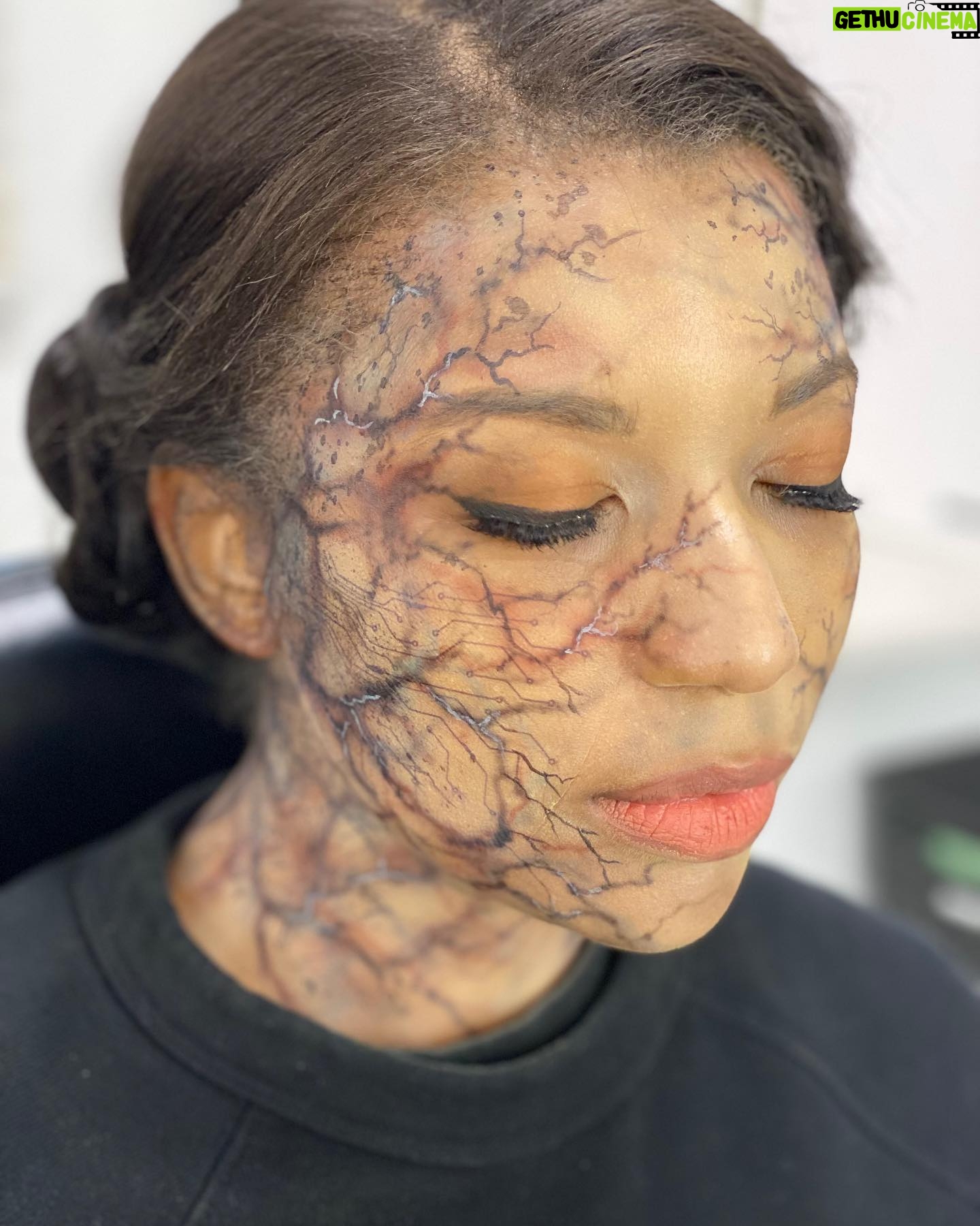 Mica Burton - 14.4K Likes - ⚠️ PICARD SPOILER ALERT ⚠️
I just wanted to make an appreciation post for @hannyeisen and the Star Trek makeup team. This was my first time in full sfx in my professional career, and they all made the daily 3-4 hour process fly by! I also learned so much about adding depth to sfx makeup and felt so taken care of with hot towels and face masks after a long day in drying makeup. So here’s some snaps of my borgification! 💫📸