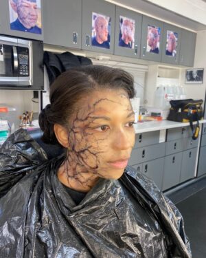 Mica Burton Instagram - ⚠️ PICARD SPOILER ALERT ⚠️

I just wanted to make an appreciation post for @hannyeisen and the Star Trek makeup team. This was my first time in full sfx in my professional career, and they all made the daily 3-4 hour process fly by! I also learned so much about adding depth to sfx makeup and felt so taken care of with hot towels and face masks after a long day in drying makeup. So here’s some snaps of my borgification! 💫📸