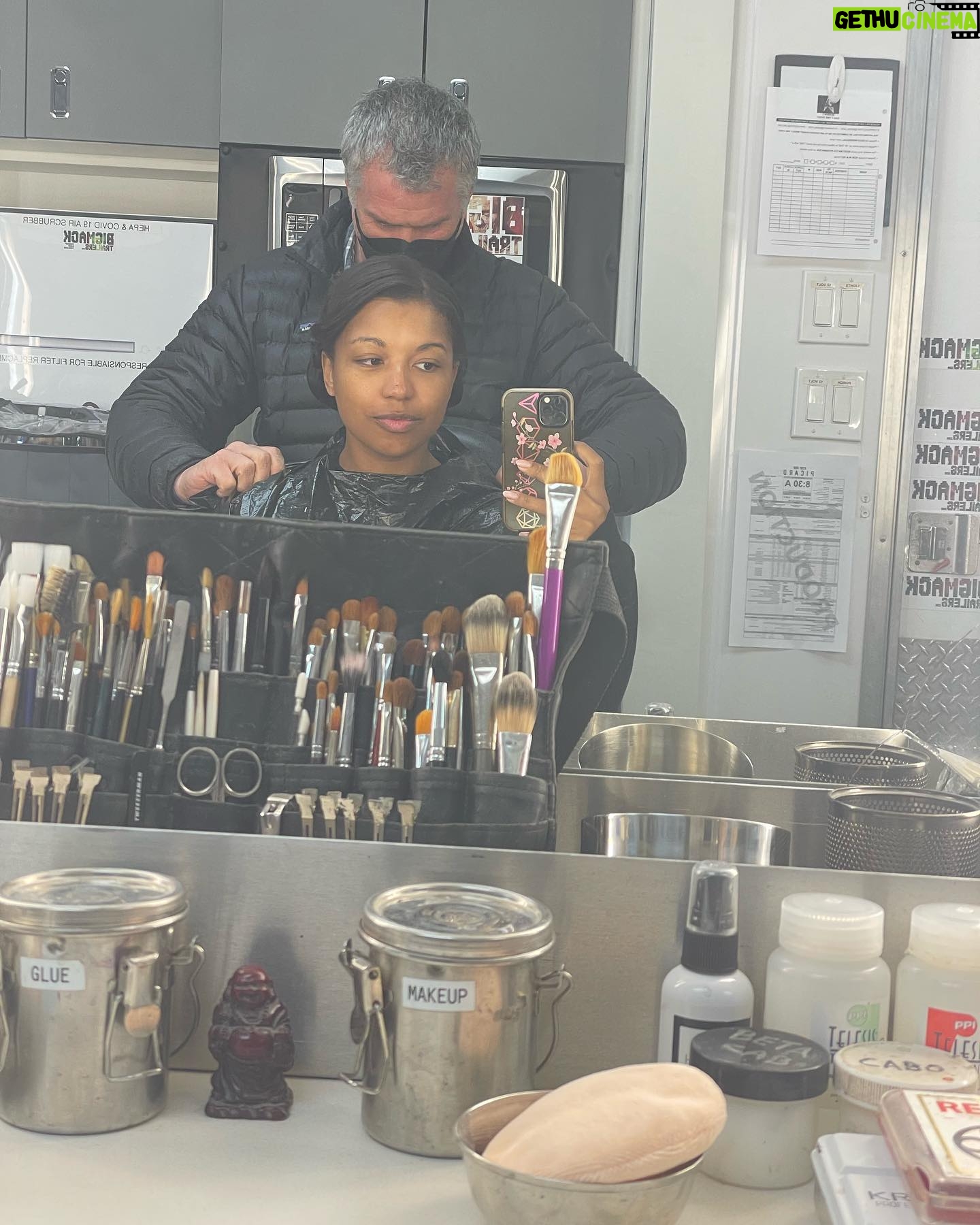 Mica Burton Instagram - ⚠️ PICARD SPOILER ALERT ⚠️ I just wanted to make an appreciation post for @hannyeisen and the Star Trek makeup team. This was my first time in full sfx in my professional career, and they all made the daily 3-4 hour process fly by! I also learned so much about adding depth to sfx makeup and felt so taken care of with hot towels and face masks after a long day in drying makeup. So here’s some snaps of my borgification! 💫📸