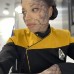 Mica Burton Instagram - ⚠️ PICARD SPOILER ALERT ⚠️ I just wanted to make an appreciation post for @hannyeisen and the Star Trek makeup team. This was my first time in full sfx in my professional career, and they all made the daily 3-4 hour process fly by! I also learned so much about adding depth to sfx makeup and felt so taken care of with hot towels and face masks after a long day in drying makeup. So here’s some snaps of my borgification! 💫📸