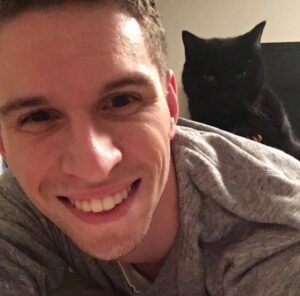 Michael Bruner Instagram - In honor of Michael’s 3 POV wins, I am highlighting 3 of his biggest fans! First up is Lila 🐈‍⬛ She’s a beautiful and grumpy girl who is 12 years-old. She loves to lay on our chest and purr. She is the queen of our house 👑 and is manifesting an HOH win tonight for dad!! #bb24 #teammichael