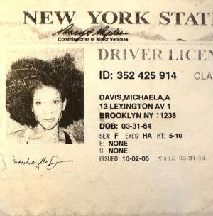 Michaela Angela Davis Instagram - I’ve only ever had a NY State drivers license 
I’m most fond of this one 
dense afro filled the frame,  it held the light in 
in over flow
Nearly half is now shed
Alas, God saw me fit to gift my head
lavishly 
had enough hair to spare to aging, 
to medicines, to time.
Now I am liscenced to drive in 
South Carolina,  land of my ancestors 
Land of most Black folks in this lands’ ancestors 
where they passed through.
I will drive here.
I will write.
here.