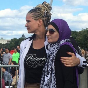 Michaela Angela Davis Instagram - We hold on to each other, in these times, in all times. My freedom fighting sis @lsarsour and with Ms Steinem @gloriasteinem #FBF (and Patriarchy is STILL a Bitch)