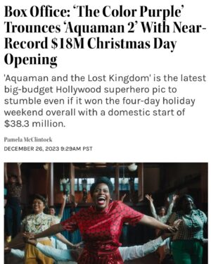 Michaela Angela Davis Instagram - Biggest Christmas Day Opening since 2009. The most striking element in the sophisticated, strategic mighty press & marketing machine was the respect for the greatness of the original text   Alice Walker and the very believable, palpable sense of sisterhood and overall unity   amazing grace with cast, director @blitzambassador   @oprah They used this incredible cultural juggernaut to also illustrate   illuminate Black resilience, genius   God. So much more than a musical, so much more @thecolorpurple #Unity #Umoja