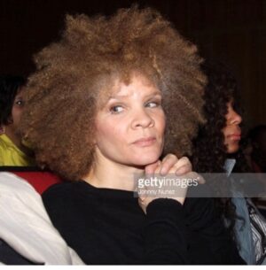 Michaela Angela Davis Instagram - a lil ode to my afro on 
world afro day

my afro is a world
of naps holding tight to
each other 
reaching, rising up & out 
cacophonous curls 
refused to be ruled
linked & loc’d
forming a crown of gold
round my face 
roaring like a mane 
glowing like a halo 
my afro is the satellite 
to the ascended masters
the ancient ones 
the angels
the ancestors 
#WorldAfroDay #passtheCROWN