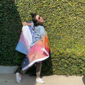 Michaela Dietz Instagram - AHHHH! proud ally here…@cartoonnetworkofficial gifted me this Steven Universe Pride banner! THANK YOU! can’t get enough of it - and of all of you! AND YOUR AUTHENTIC SELVES! 무지개 and 사랑 forever and ever and ever mmmmmkay