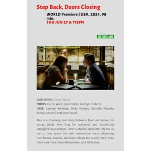 Michelle Macedo Instagram - “Step Back, Doors Closing” an awesome indie movie I was lucky enough to be a part of is having its world premiere🌍JUNE 27th at @danceswithfilms 🎥 film festival✨in LA🌴it’s wild because both #DanceswithFilms and I have been defiantly independent since 1998⚡️I will post the link for tickets in my stories! 🌻it was such a pleasure to be on set with director Carter Ward, my girl @chickencarm123 🔥the charming @reilly_walters   my v special @janaepalmer 🌱 amazing costumes by @burkerealness 💃🏻