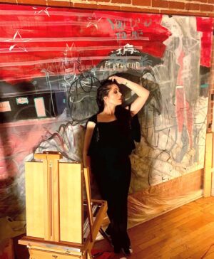Michelle Borth Instagram - We are…we are… the architects of our own destiny.  Dedicated to the 1920’s, my favorite era and the progressive “new woman”. May we continue to challenge the notions and norms about femininity and the role of women. 

Art and photo by @podzemaljac 📷 

#futureisfemale #womenartists #femaleempowerment #pavingstones