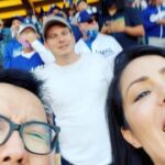 Michelle Borth Instagram - When your favorite team wins a home game, everything in the world feels like pure joy and happiness❤️❤️❤️😃⚾️🤗🤗🤗🙌🙏 #dodgers #dogerstadium #gamethree #wearechampions #goblue #nlcs #postseason #mlb2021👉💪🔥⚾⭐🙏