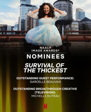 Michelle Buteau Instagram - Seven nominations for Survival of the Thickest. One nomination for BBQ Showdown. Thank you @naacpimageawards 🖤 This is so fuq’n cool bish!!!

Link in bio for de votes! 

#survivalofthethickest 
#bbqshowdown 
#naacpimageawards