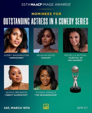 Michelle Buteau Instagram - Seven nominations for Survival of the Thickest. One nomination for BBQ Showdown. Thank you @naacpimageawards 🖤 This is so fuq’n cool bish!!!

Link in bio for de votes! 

#survivalofthethickest 
#bbqshowdown 
#naacpimageawards