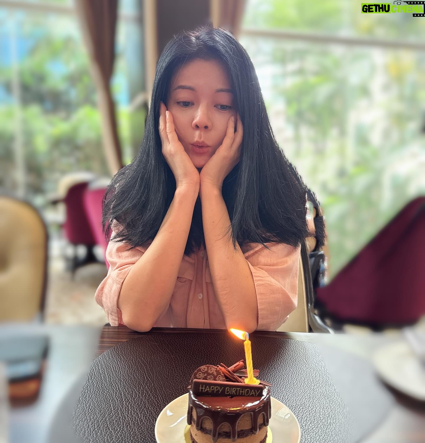 Michelle Chong Instagram - Thanks for all the lurve! As usual, I’m all caked out and champagne’ed out!!😅 I wish for world peace ✌️ (not world pissed) and to drink less (note to friends: I said drink less, not no drinking 🤪). 😘🙏🥂🎂
