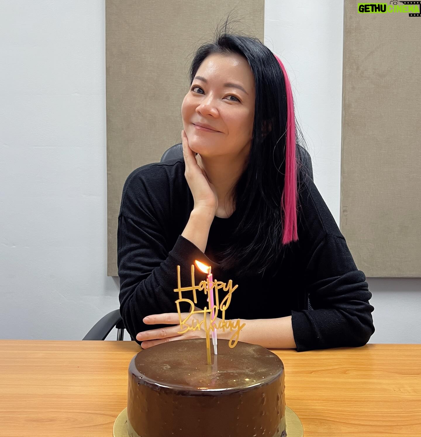 Michelle Chong Instagram - Thanks for all the lurve! As usual, I’m all caked out and champagne’ed out!!😅 I wish for world peace ✌️ (not world pissed) and to drink less (note to friends: I said drink less, not no drinking 🤪). 😘🙏🥂🎂