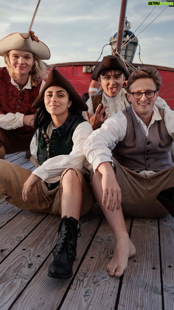Michelle Khare Instagram - I convinced three other YouTubers to sail the Atlantic Ocean in an 18th century pirate ship with me. Go watch to see if it ends in mutiny! 🏴☠️