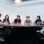 Michelle Khare Instagram - Avengers: assemble 🌟 the first ever @streamys creator round table is live on @colinandsamir ! (And we even got to film on the REAL @hollywoodreporter round table!! 🥹) • Photos by @jesseleon182