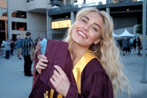 Michelle Randolph Instagram - I did it! It’s hard to believe that I’m at the finish line. It’s special to look back on when I started school, all the changes and growth spurts my life has gone through. The lessons and the confidence my time at ASU has given me is indispensable! I’m feeling so grateful and sentimental.

and HA @landonrandolph- despite what you thought would happen, I finished before you.
(if you’re wondering what motivated me most, it’s wanting to graduate before my little brother)
