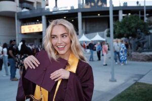 Michelle Randolph Instagram - I did it! It’s hard to believe that I’m at the finish line. It’s special to look back on when I started school, all the changes and growth spurts my life has gone through. The lessons and the confidence my time at ASU has given me is indispensable! I’m feeling so grateful and sentimental.

and HA @landonrandolph- despite what you thought would happen, I finished before you.
(if you’re wondering what motivated me most, it’s wanting to graduate before my little brother)