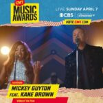 Mickey Guyton Instagram - It was such a thrill to help announce the nominations for the 2024 #CMTawards and to receive two nominations myself! @kanebrown, we’re up for Video of the Year and Collaborative Video of the Year!!! Thank you, @cmt. ❤️ Voting is officially LIVE at vote.cmt.com and ends at 12 pm EST on Monday, April 1st. I can’t wait to head to Austin for the show! Tune in Sunday, April 7th at 8|7c on CBS. ✨