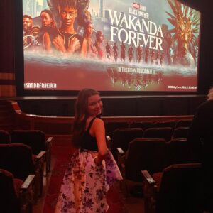 Mila Harris Instagram - 🎥🍿So much fun at the premiere of Black Panther 2 Wakanda Forever 🤍 Thank you @disney @marvelstudios for an amazing film and an awesome evening! 🌟🖤 #blackpanther #wakandaforever #disney #marvel #redcarpet #made #in #georgia #atlanta #film #legendary #amazing #actors #brilliant #storytellers #mustsee #theater #cinema #comingsoon #black #panther #rules #remember #chadwickboseman #forever #love #life #movie #magic @paradigmtalentagency @jenjen2010 @shanellegray @mvpsem