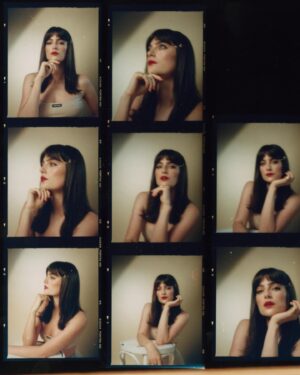 Millie Brady Instagram - Had the absolute pleasure of hopping in front of @riversideblues lens for all of five minutes before leaving for @miumiu Christmas celebration, and what a joy it was. Nothing better than collaborating with kind and talented people. 
@alinasamssonova 
@karmanova.hair