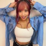 Mina Shirakawa Instagram - ツノ生やしてみた🫶🏻 #MinaShirakawa #prowrestling #STARDOM #hairstyle #pinkhair