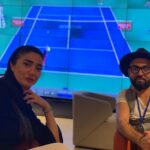 Mina Vahid Instagram - من وآقاي نويد داوودي تهيه كننده كرمچاله در جشنواره مادريد #بازيگر #بازيگران #فيلم #musicema #actress#m#film #movies #ميناوحيد #كارگردان
