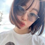 Minami Minegishi Instagram - . ①日没の時間までぜんざいでチル ②宮古島まもるくんのてつやくん ③島の駅のマンゴー美味しすぎ ④マンゴー ⑤イカスミが飛んでセクシーボクロに ⑥ゆし豆腐そばわーい ⑦ゆし豆腐そば ⑧外ハネじゃないボブはこんな感じ この旅行の為に買った麦わら帽子、正解だった〜👒