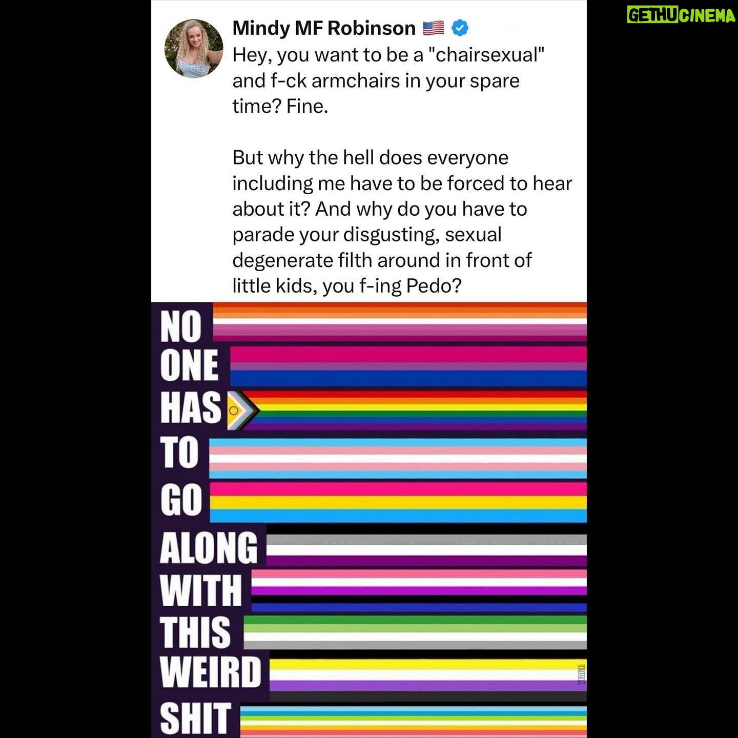 Mindy Robinson - 3K Likes - Nobody wants to visualize what you gross ass people are doing to each other, NOBODY.