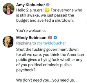 Mindy Robinson Instagram - It's called "looting the treasury" and it's what happens right before politicians know a country is about to collapse...
